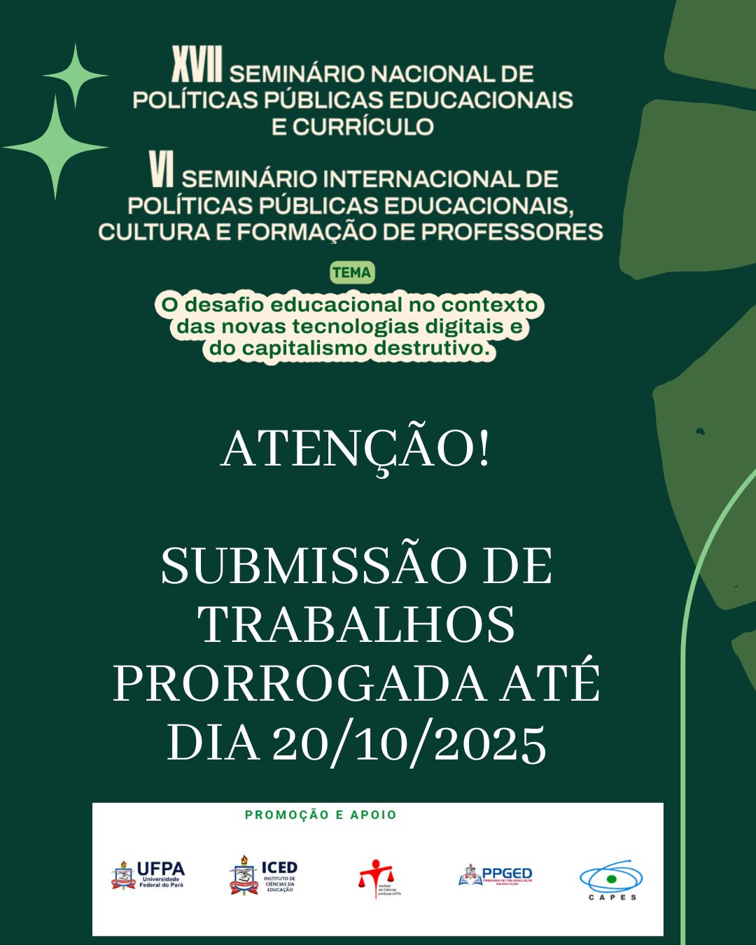 XVII SEMINRIO NACIONAL E VI SEMINRIO INTERNACIONAL DO PPGED/UFPA